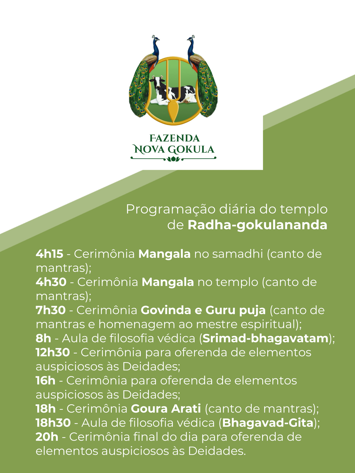 (Diário) Programação do Templo